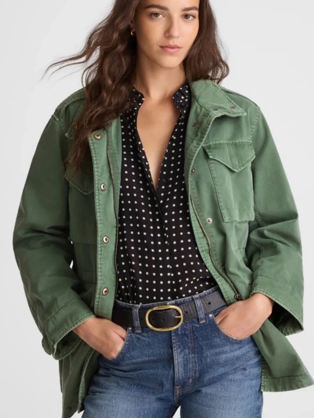 Madewell Oversized Field Jacket NX649 Size Medium (Oversized) Green